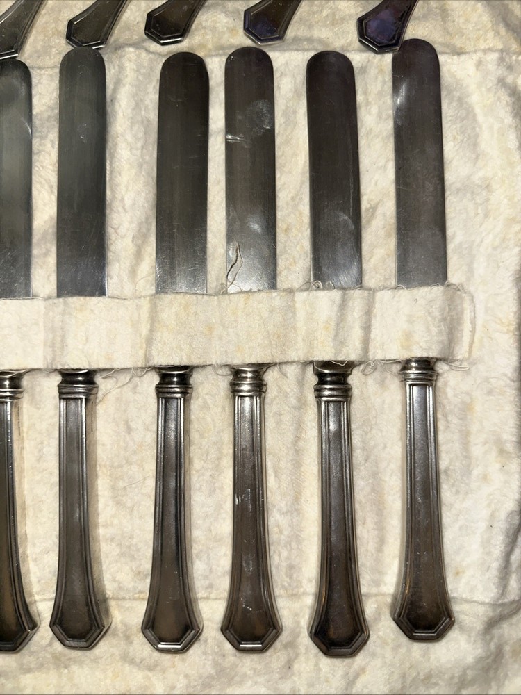 REED & BARTON Sierra Silverplate Flatware Set 24pc Fork & Knife Set Cleaned