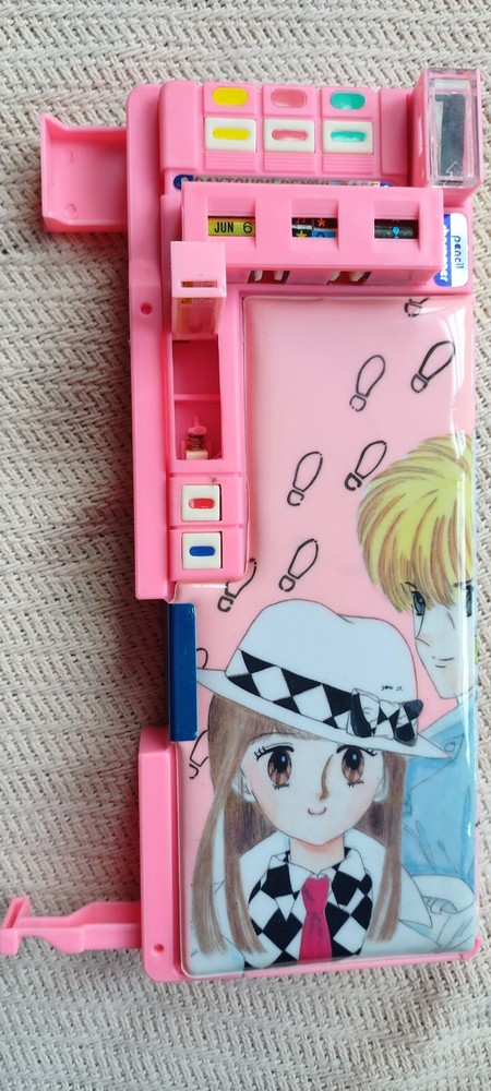 MECHANICAL PENCIL CASE w/ BUTTONS Vintage