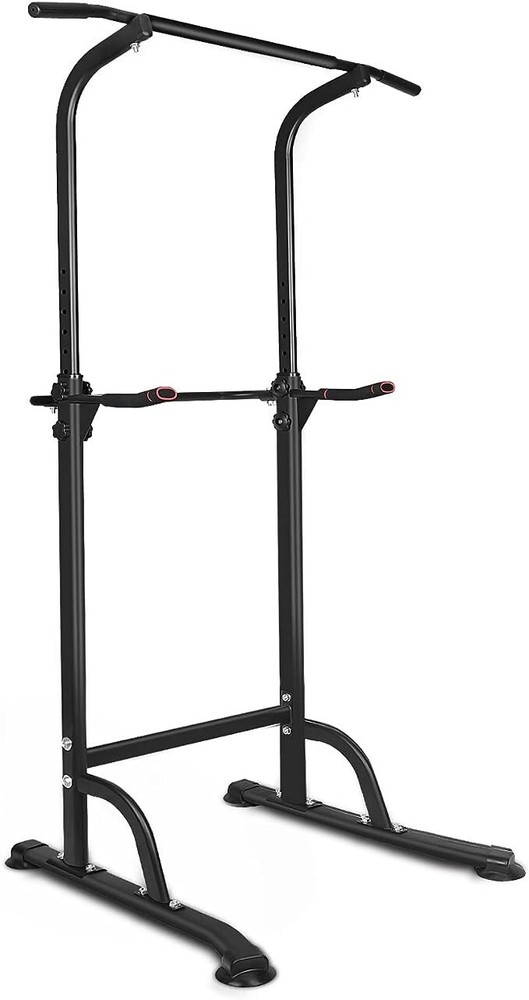 Power Tower Workout Dip Station Pull Up Bar, Height Adjustable Multi-Function