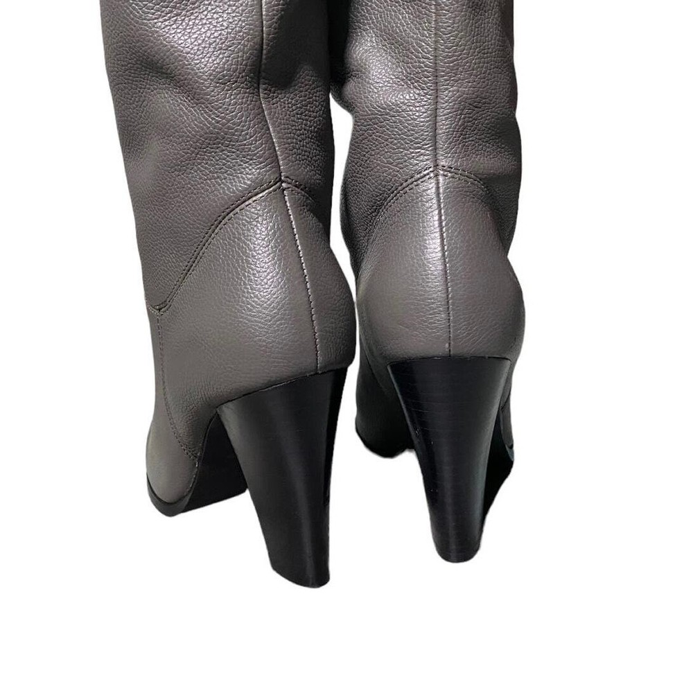 Colin Stuart Gray Pebbled Leather Knee High Boots - 6