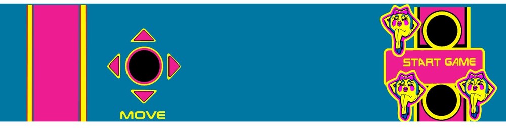 Ms Pac Man control panel overlay CPO graphics for multicade panel