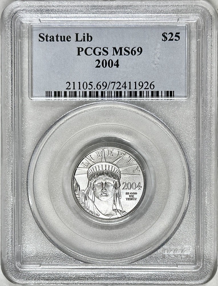 2004 PLATINUM EAGLE $25 PCGS MS69