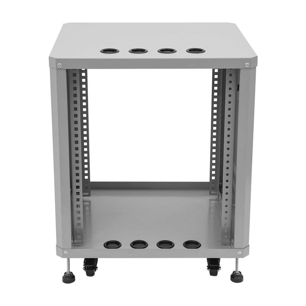 Modern Rolling Server Rack Open Cabinet Network & Stereo Rack with Caster Wheels