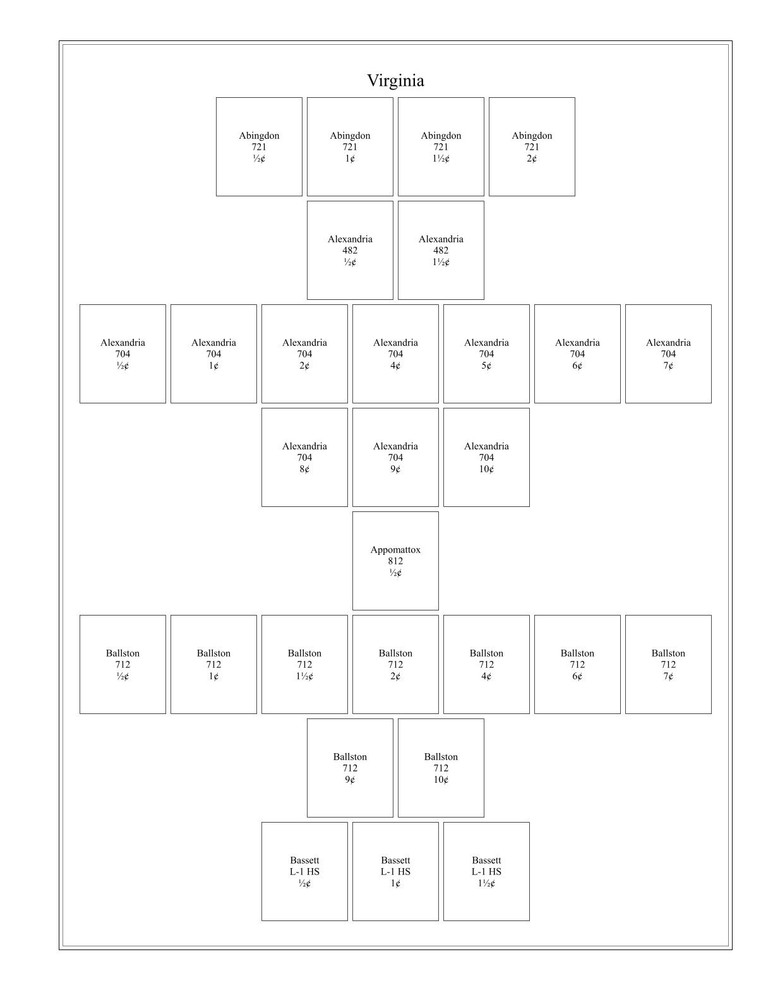 Virginia Precancel Washington Bicentennial 21 Pages in Sheet Protectors