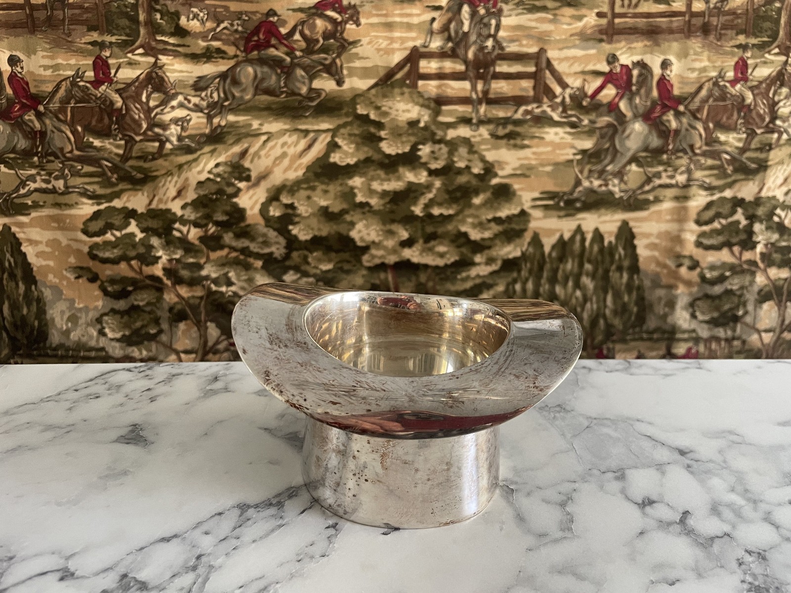 RARE RALPH LAUREN SILVERPLATE BALMORAL FINLEY TOP HAT NUT BOWL TRAY DECANTER