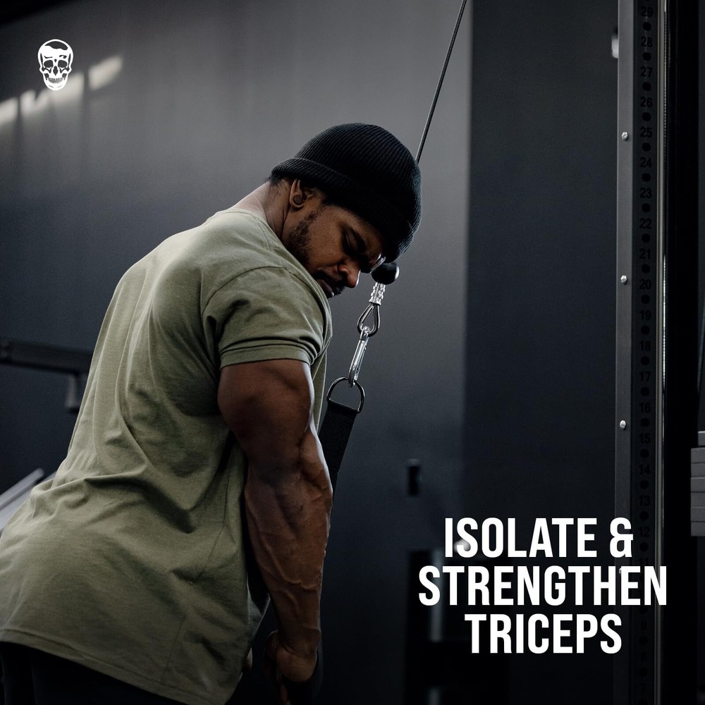 Tricep Rope Cable Attachment with 3 Lengths in One Multi-Workout Rope