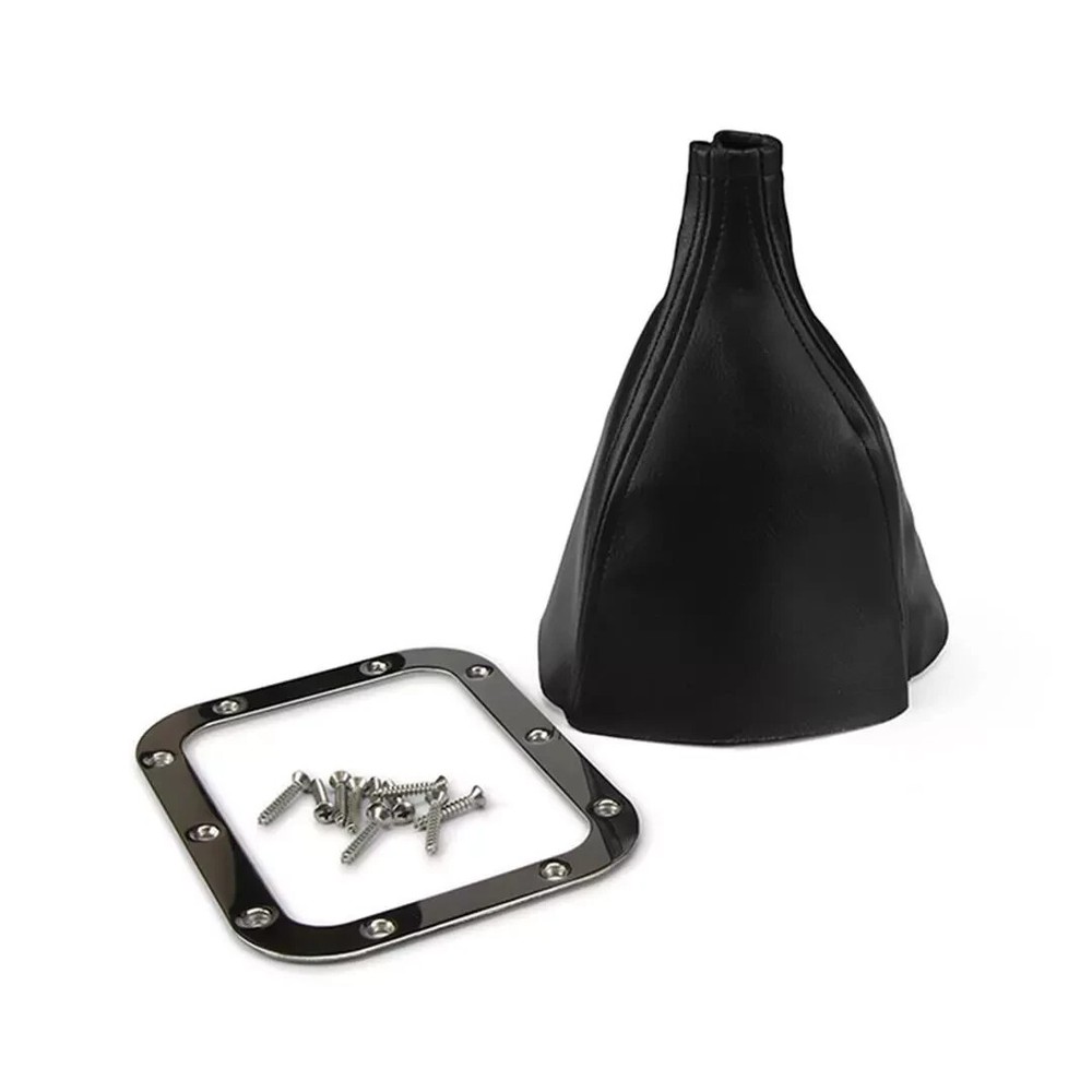 Lokar 70-FMB - Rectangular Floor Mount Shifter Boot with Stainless Ring
