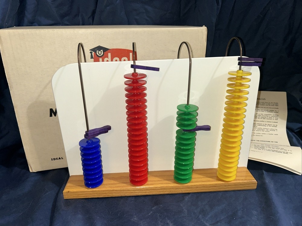1954 IDEAL #748 MODERN COMPUTING ABACUS ORIGINAL BOX PAPERWORK