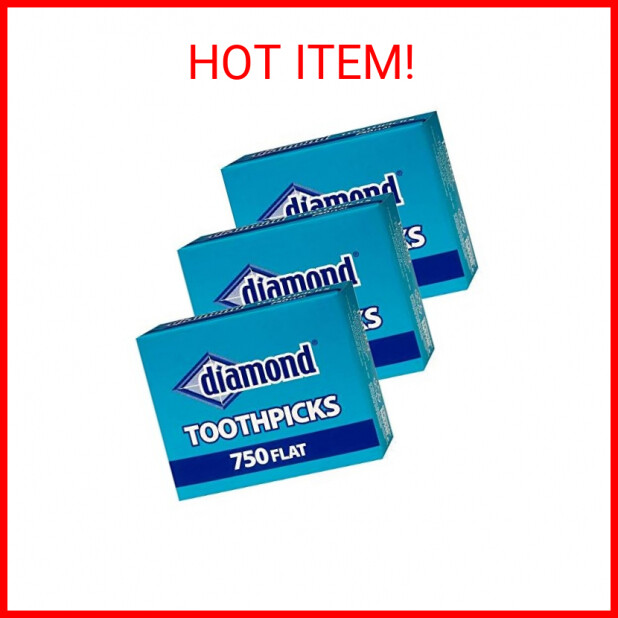 Diamond Flat Toothpicks 750ct, 3 Pack