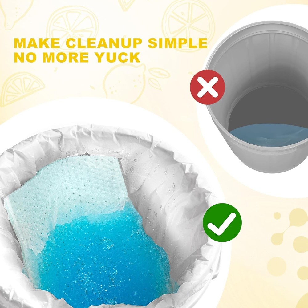 50 Pack Bedside Commode Liners with 50 Pack Super Absorbent Pad