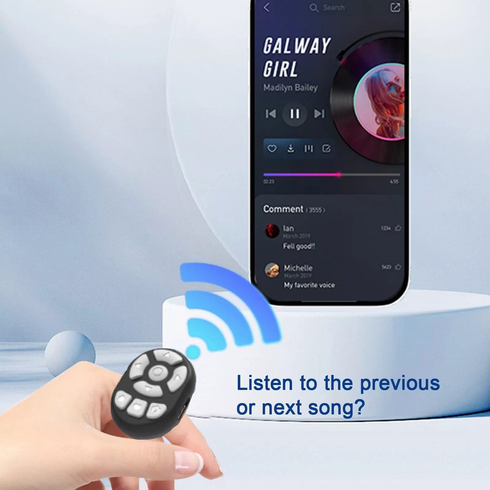 Remote Control Scrolling Ring Wireless Camera Shutter Selfie Button Controller