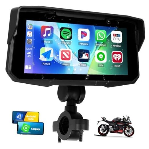 6.86’’ Motorcycle GPS Navigation System with Wireless CarPlay & Android P2