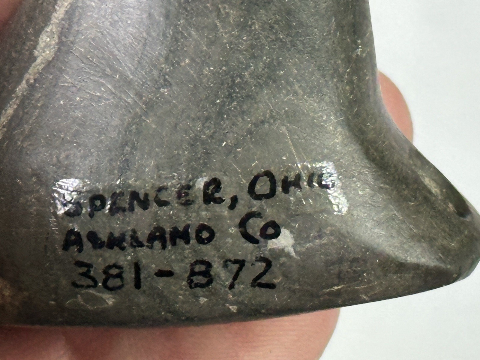 RARE AUTHENTIC BANDED SLATE BIRDSTONE FROM ASHLAND CO. OHIO, MOTLEY COA