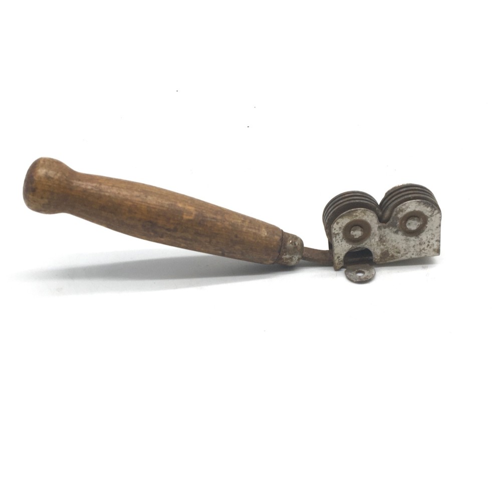 Pull Through Knife Sharpener Wood Handle Mountable Wood Handle Has Rust Vtg USA