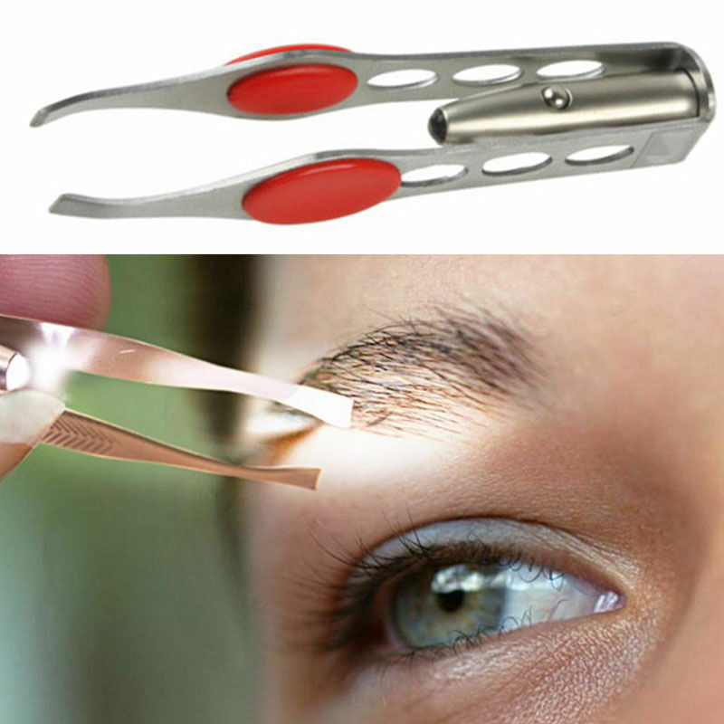 Portable Tweezer With LED Light Hair Removal Eyebrow Beauty Make Up Tools