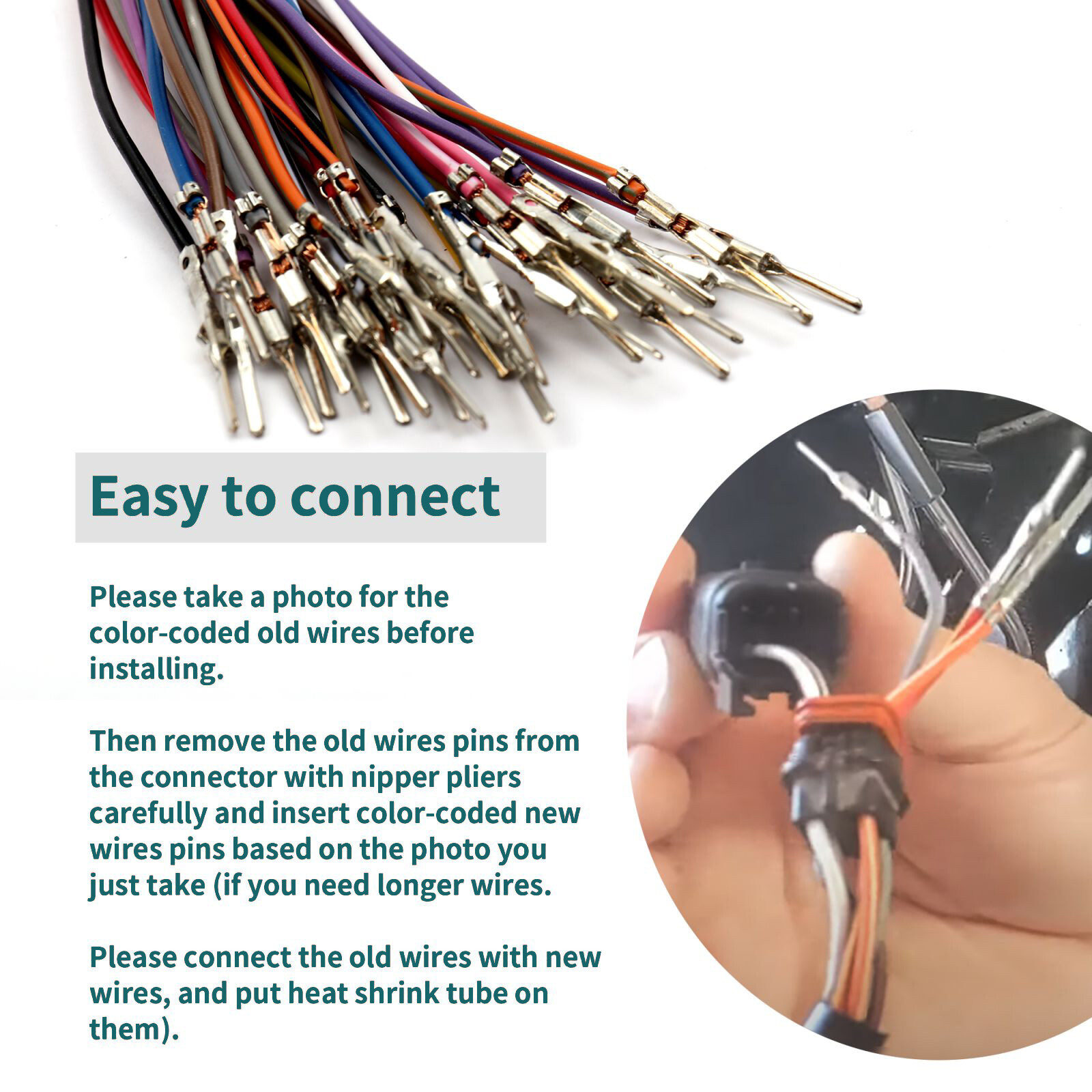 14" 16" Handlebar Electronic Extension Wire Cable Harness Kit For Harley Touring