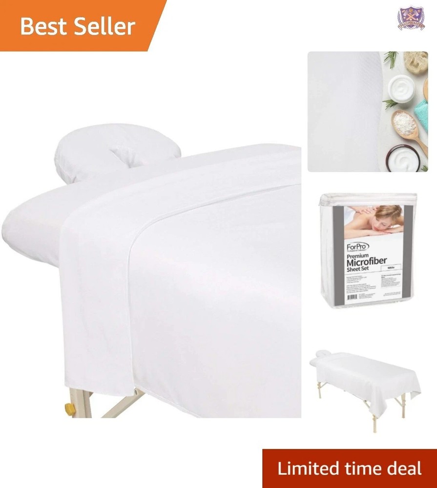 Soft & Durable Microfiber 3-Piece Massage Sheets with All-Around Elastic Fit