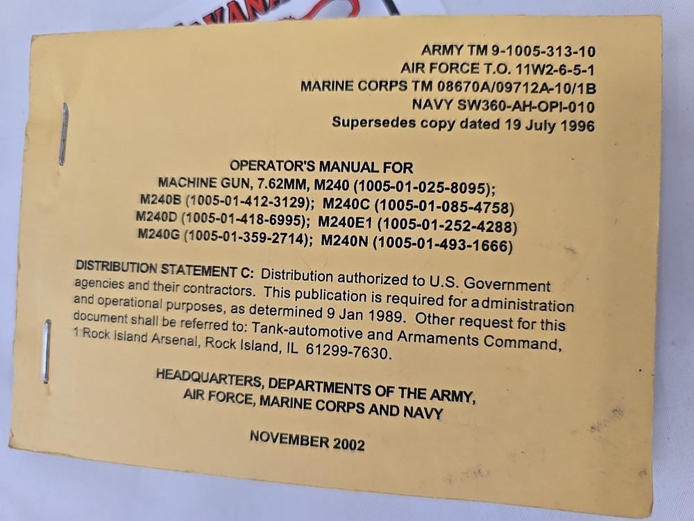 Salty Operator's Manual for Machine Gun