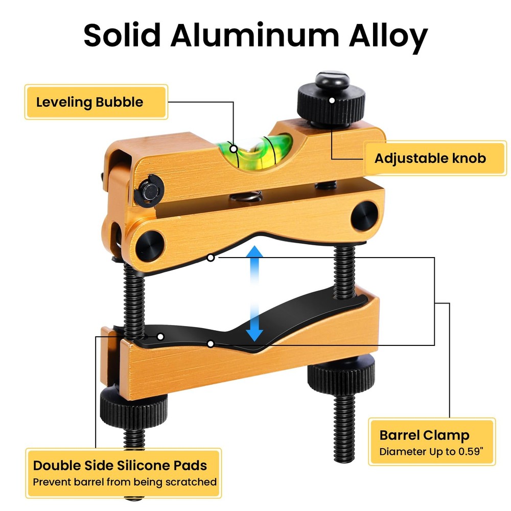 Scope Leveling Kit, Professional Level Universal Mounting Gold