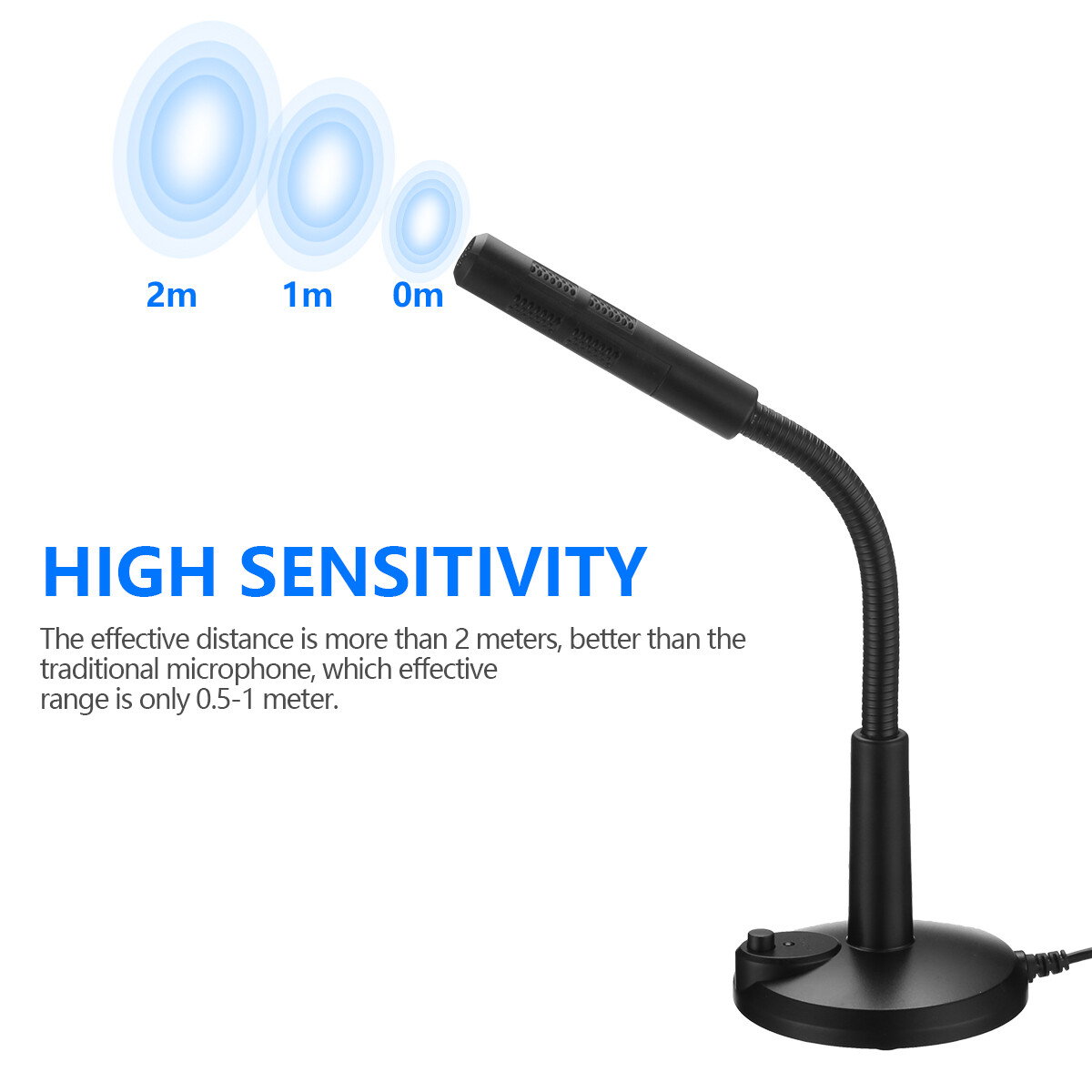 USB Computer Mini Microphone Stand Recording Mic For PC Desktop Laptop