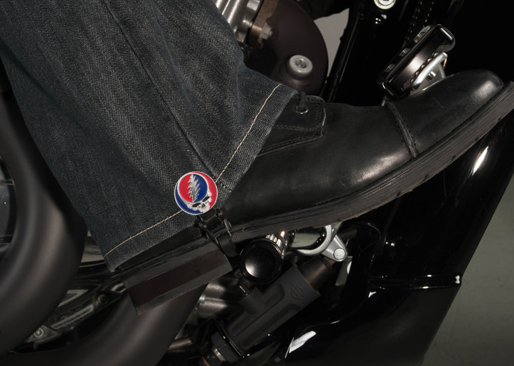 4" Dead Skull Biker Boot Stirrups