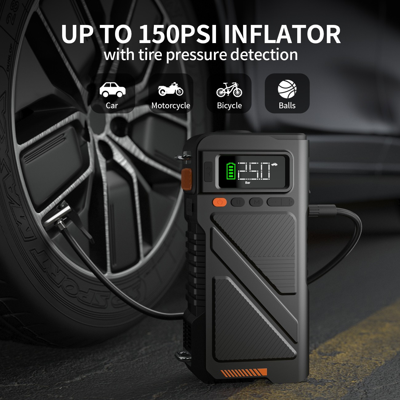 Geeneu 9000A Car Jump Starter with Air compressor ortable 12V Car BatteryBooster