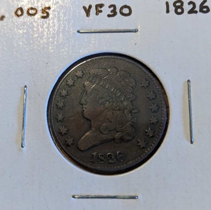 1826 Classic Head Half Cent