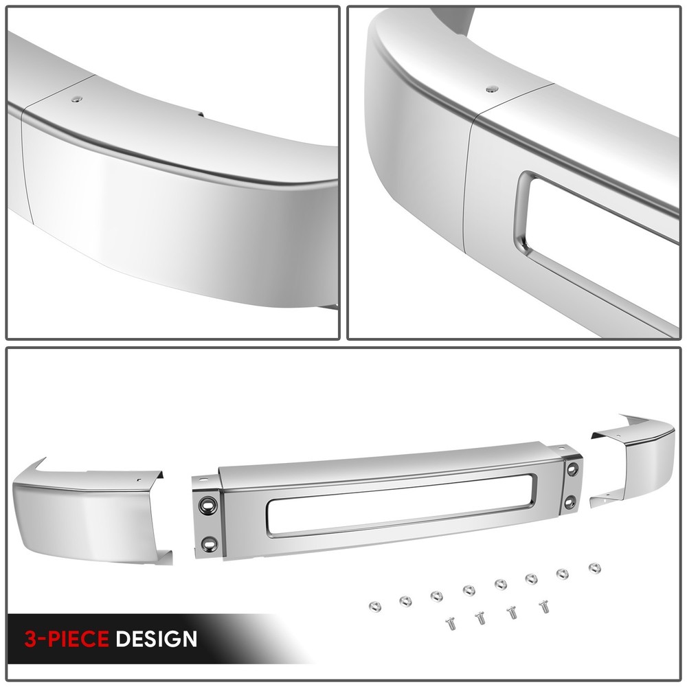 Fit 08-19 Ford E-150 E-250 E-350 E-450 SD Chrome Front Bumper Face Bar Replace