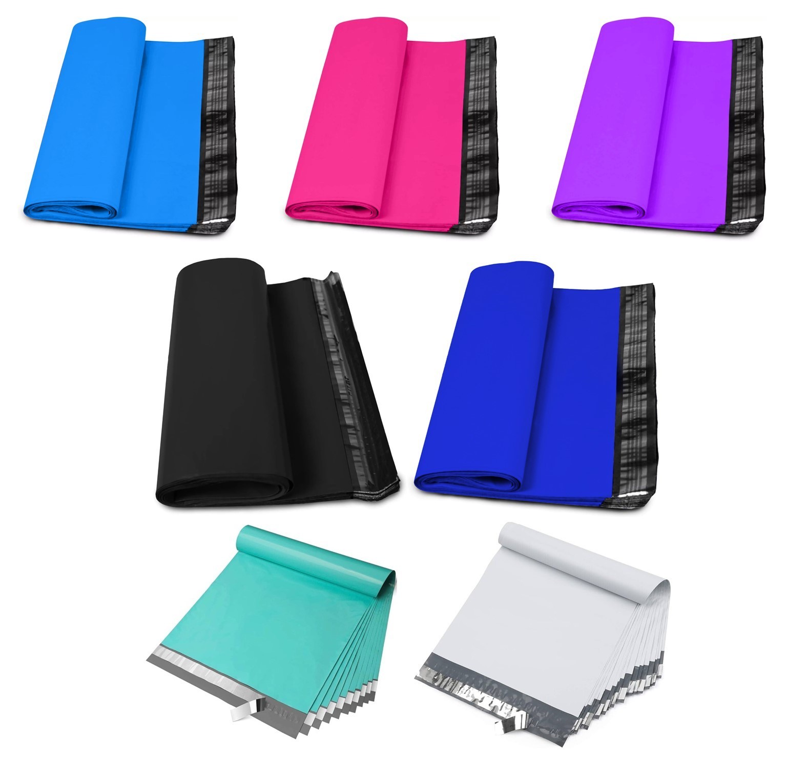 Poly Mailers Shipping Bags Plastic Mailing Envelopes Self Seal Multi Size Color