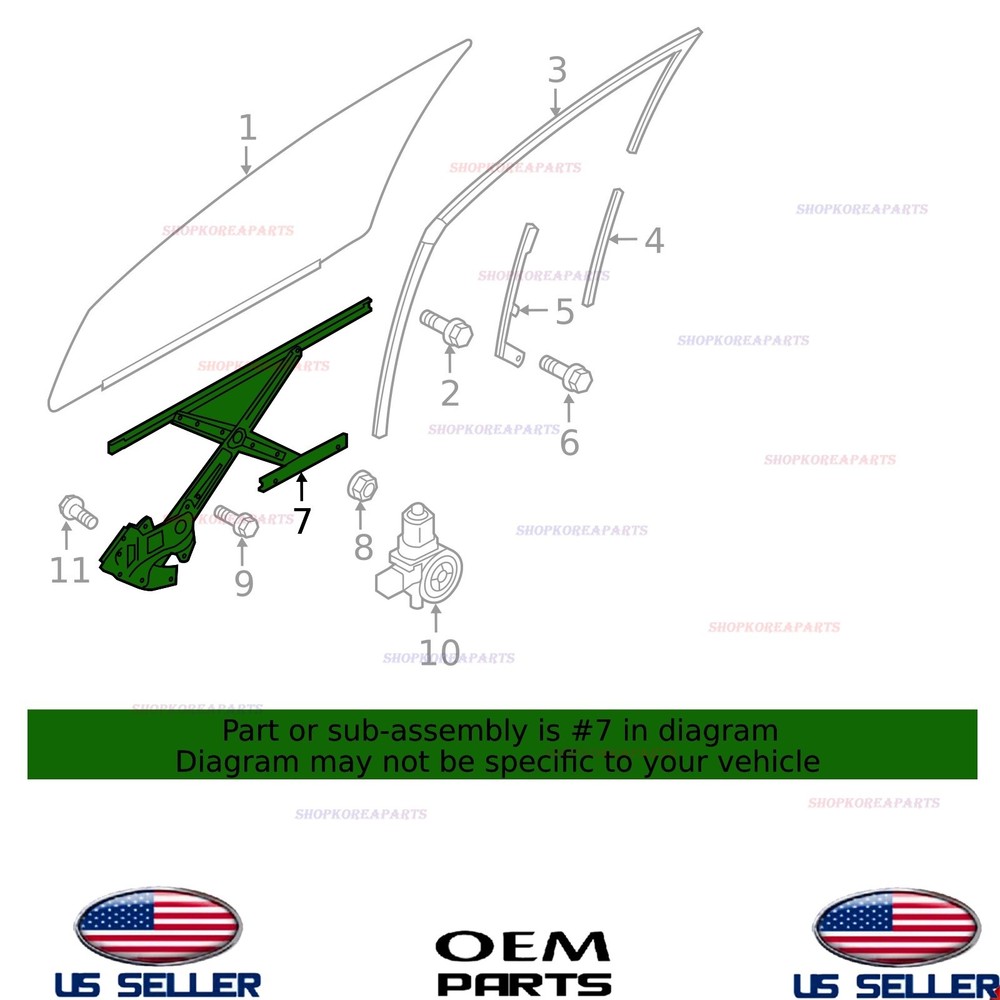 Genuine Front LEFT Driver Side Door Window Regulator 2018-2025 Eclipse Cross