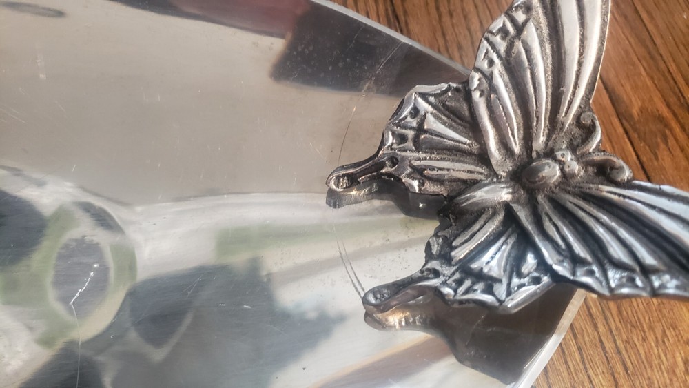 Pre-owned Large Aluart butterfly Aluminum Serving Dish