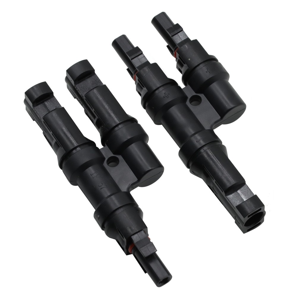 1 Pair T Branch Connectors Solar Panel Connector MMF+FFM for Parallel Connection