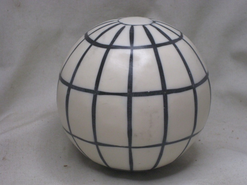 decorative sphere orb globe gridded ball 4" hard plastic ? decor art