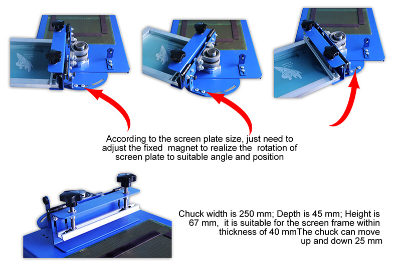1 Color Spinning Screen Printer DIY 2 Drection Head Shaking Screen Printer Press