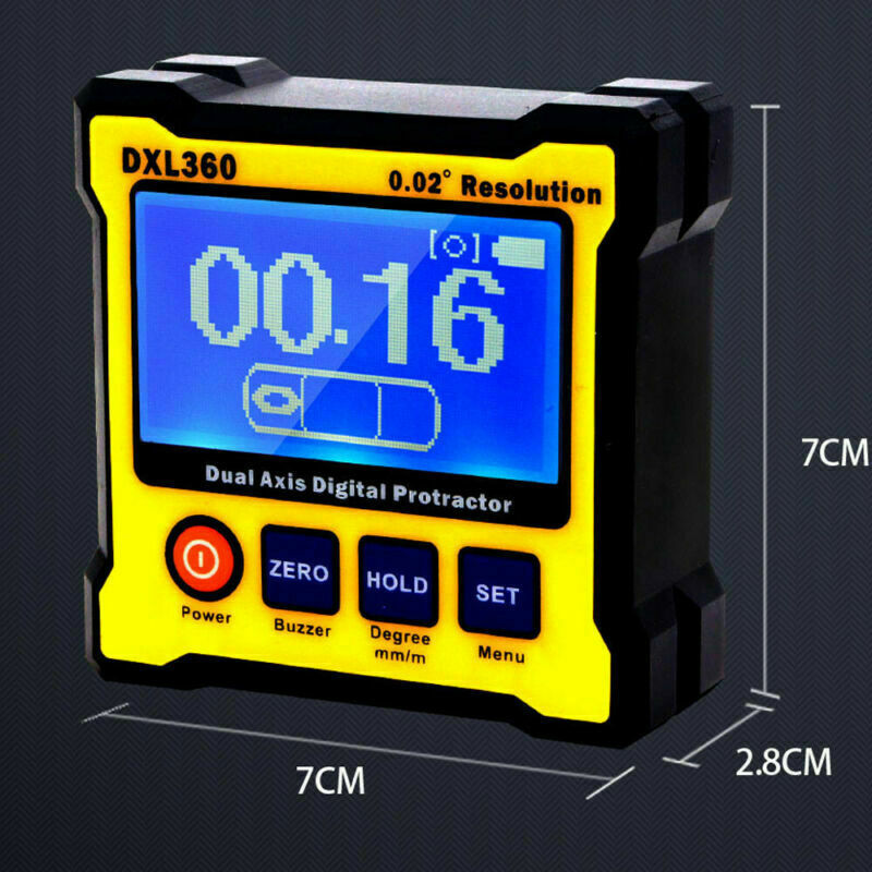 2.76“ Mini Dual Axis Digital Angle Protractor Magnetic Inclinometer Angle Finder