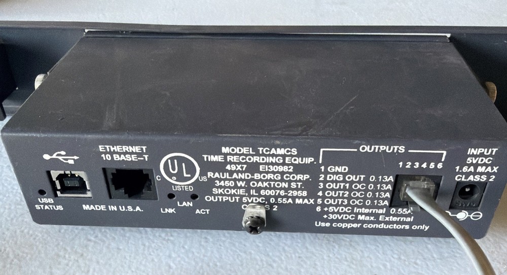 RAULAND TCAMCS e130982 Digital Clock with Rackmount