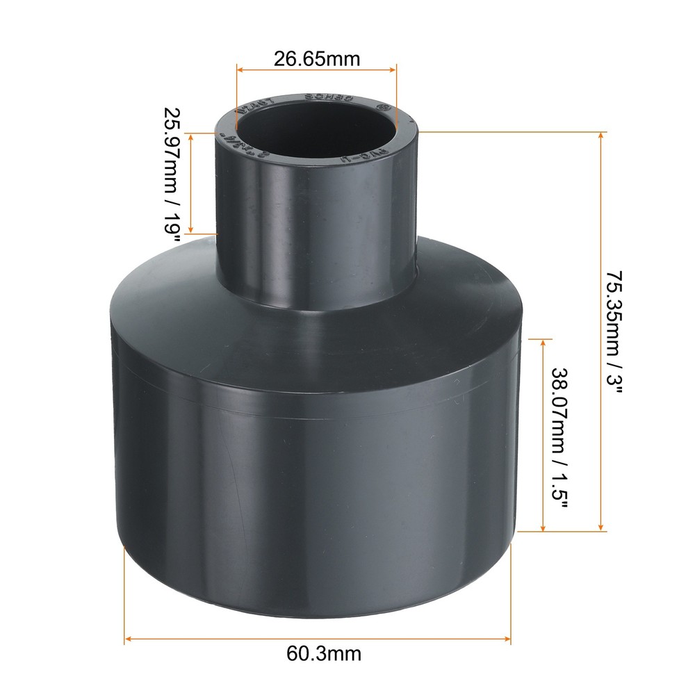 PVC Reducing Coupling 2 x 3/4" Increaser/Reducer Coupling Pipe Fittings
