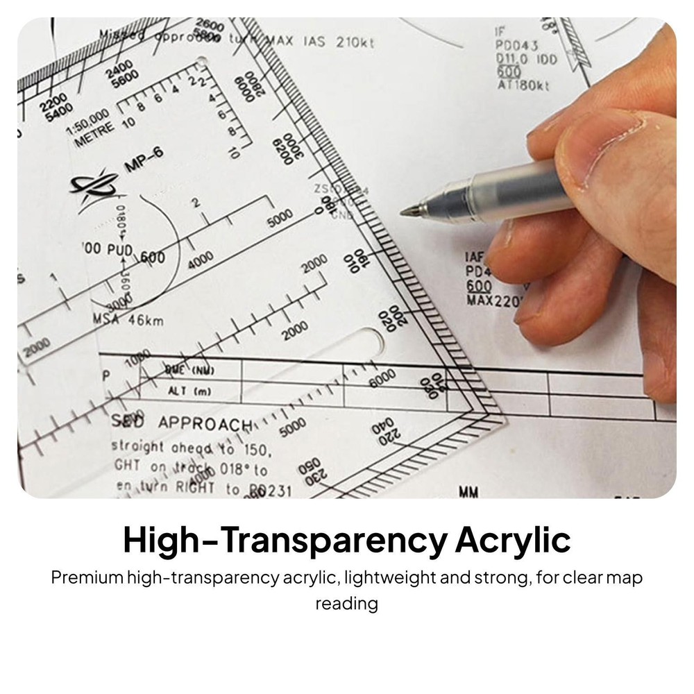 Square Protractor Ruler Map Protractor for Engineering Architecture Map Tool
