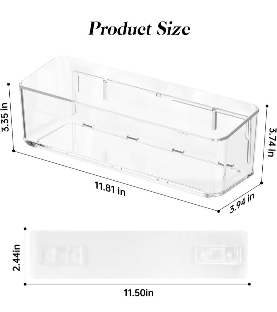 2 Pcs Clear Shower Shelf, Large Bathroom