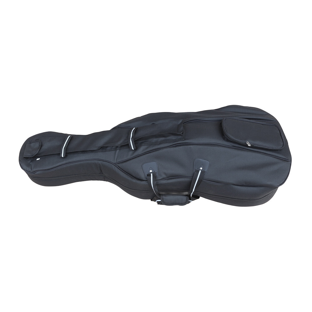 Advanced Black Cello Case 4/4 Soft Bag with Multiple Pockets Strong Bag