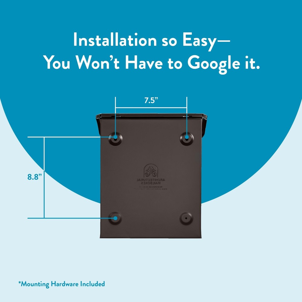 Architectural Mailboxes Bordeaux™ Locking, Wall-Mounted Mailbox for Outsid