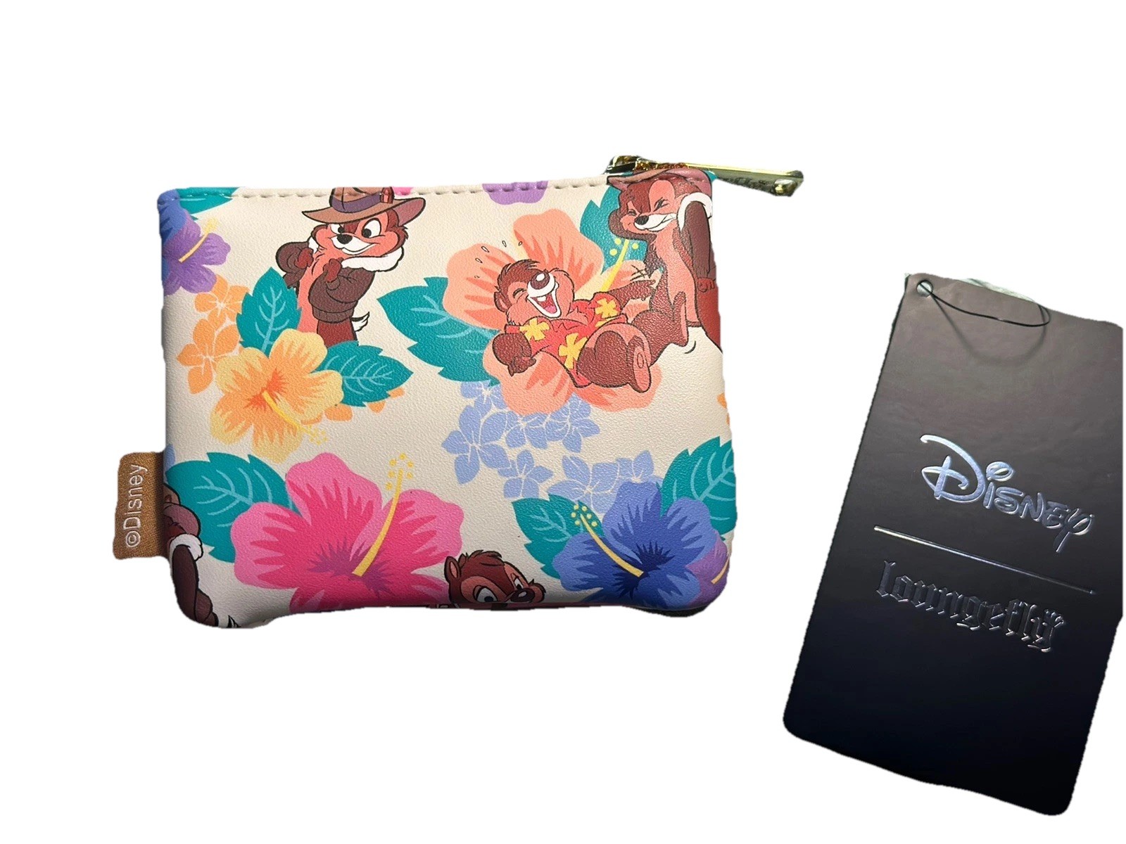 NEW Disney Loungefly Chip & Dale Coin Purse Rescue Rangers Hawaiian Zip Pouch