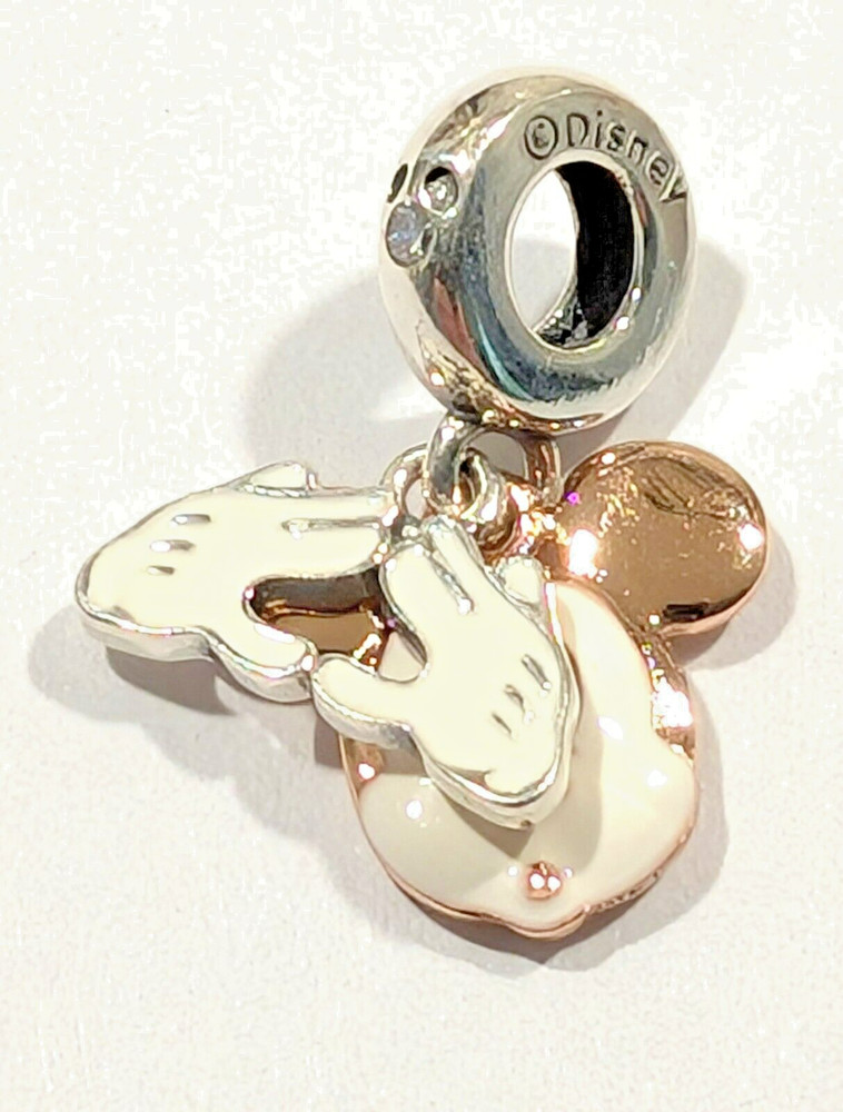 Authentic Pandora Charm,  ROSE Mickey Mouse Double Dangle   #780112C01