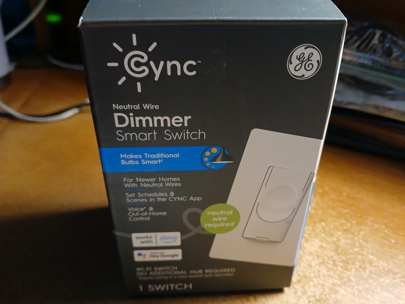 GE Cync Dimmer Smart Switch Requires Neutral Wire Works W/Google/Alexa-Open Box
