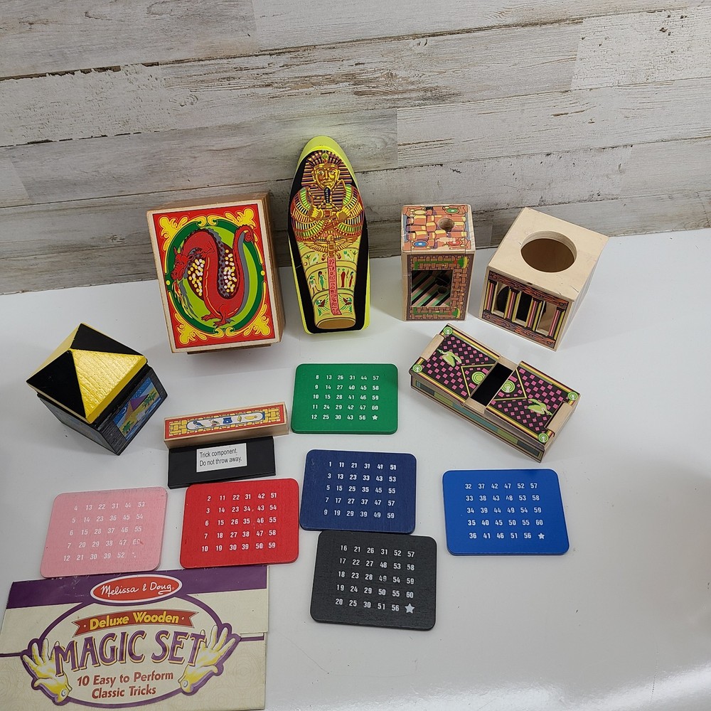 Melissa & Doug Deluxe Solid-Wood Magic Magician Set Box READ