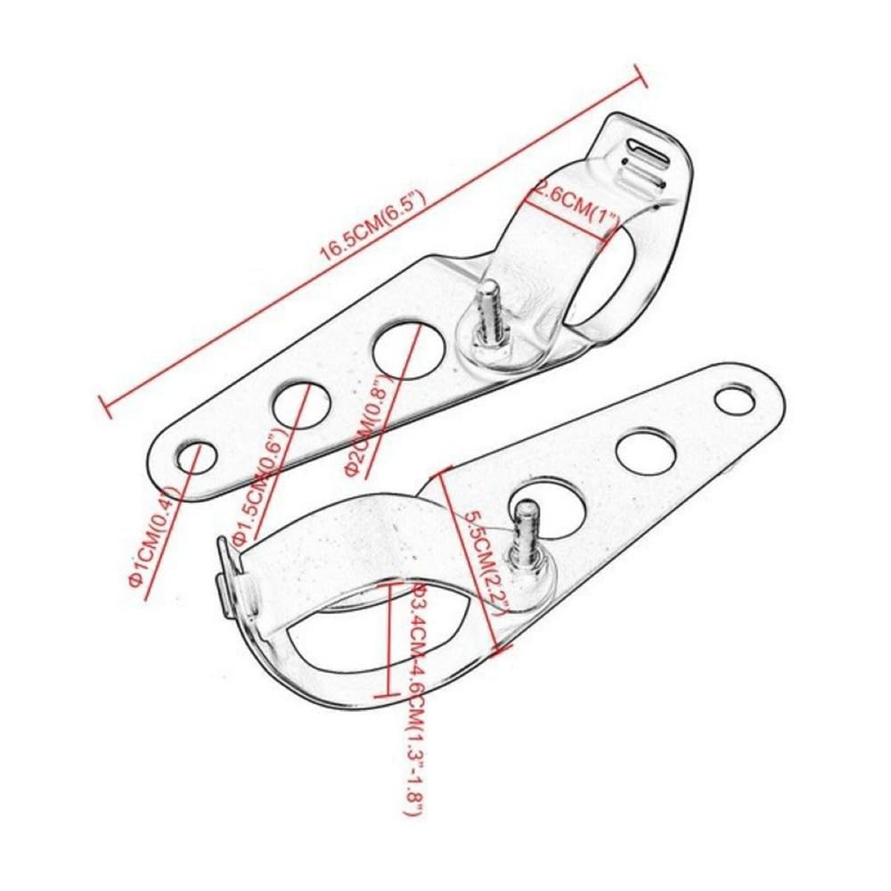 Motorcycle Headlight Bracket,Universal Headlight Ear Brackets, 2pcs Black