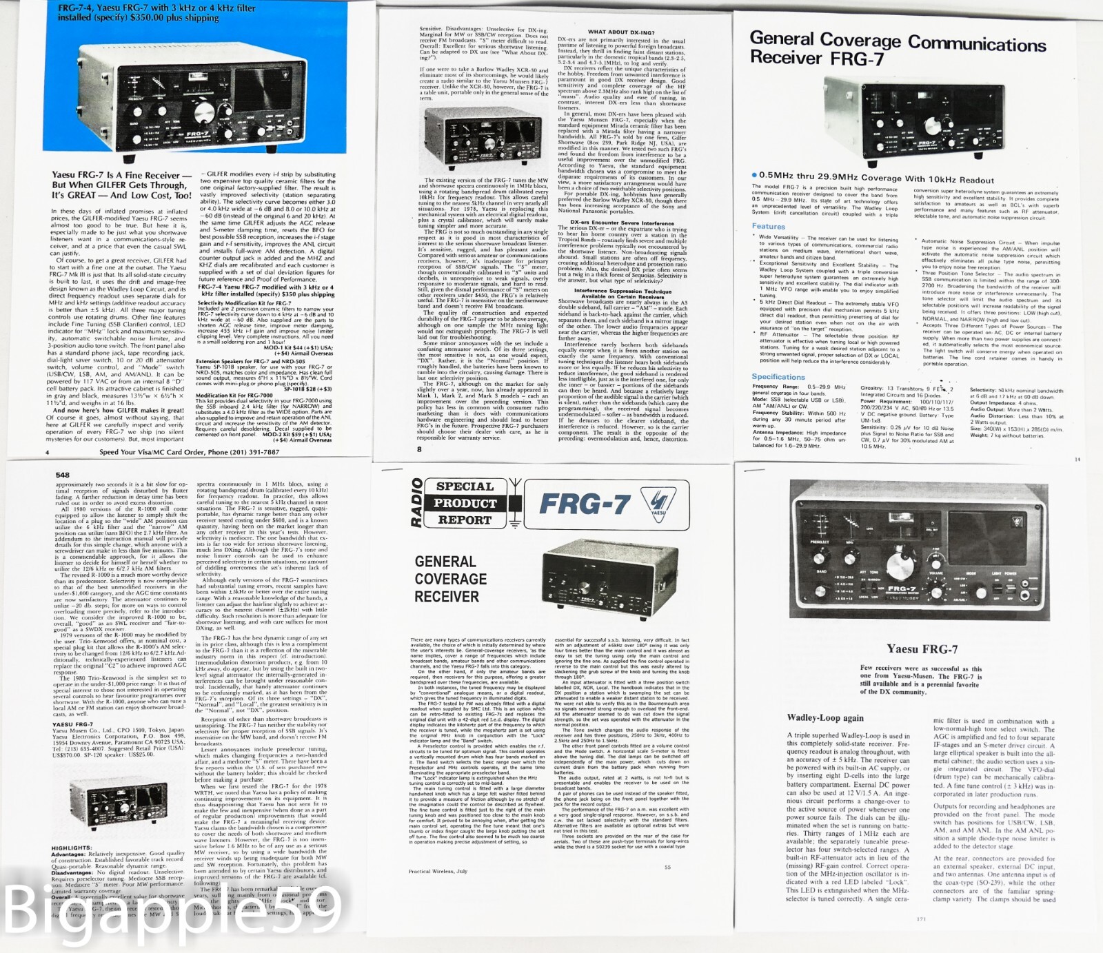 Yaesu FRG-7 Shortwave Radio Receiver *CLASSIC DX KING* Wadley Loop Design