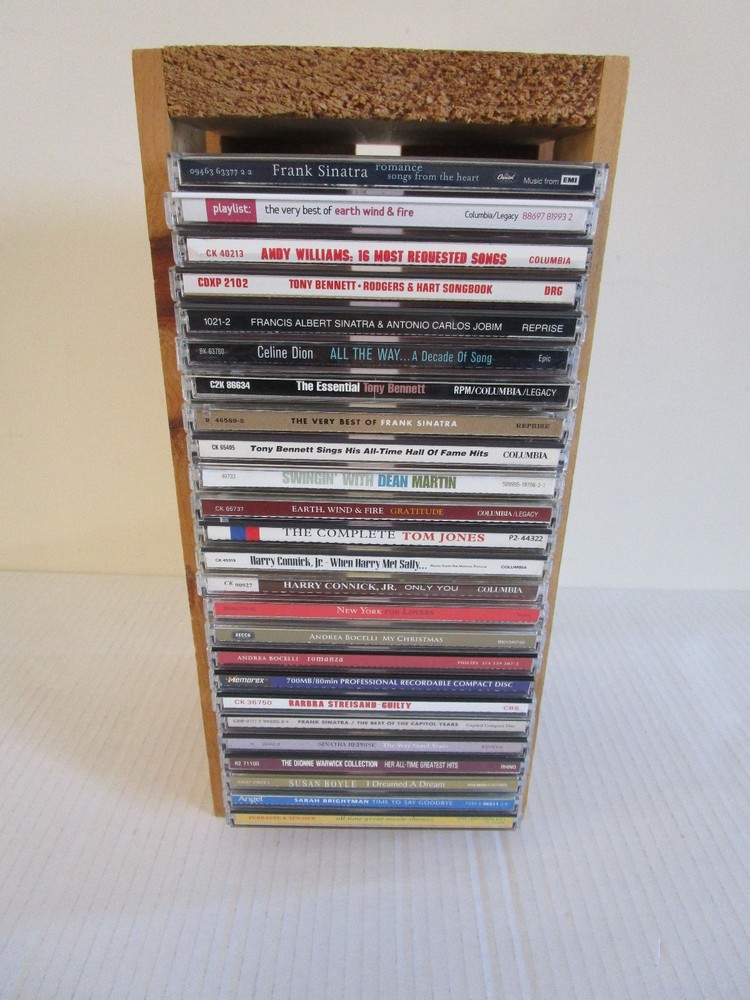 25 CD Wood Compact Disc storage holder crate case box