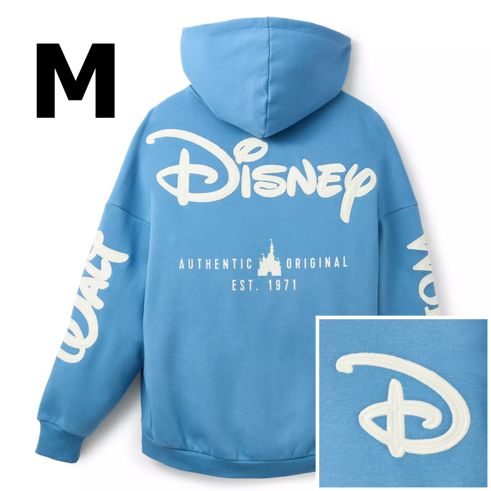 Disney Parks Blue Zip Hoodie Adult MEDIUM Walt Disney World Authentic Original