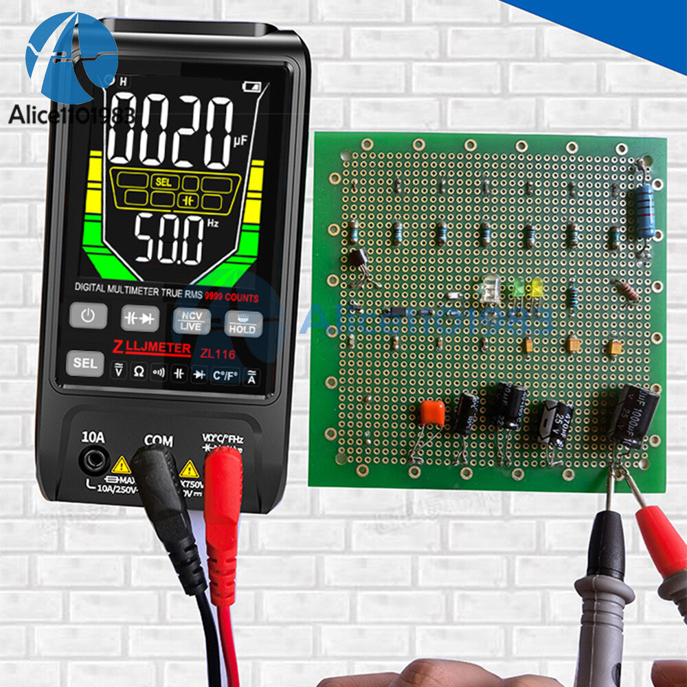 Digital Smart Multimeter AC DC Voltmeter Ammeter Resistance Ohm Meter 9999 Count